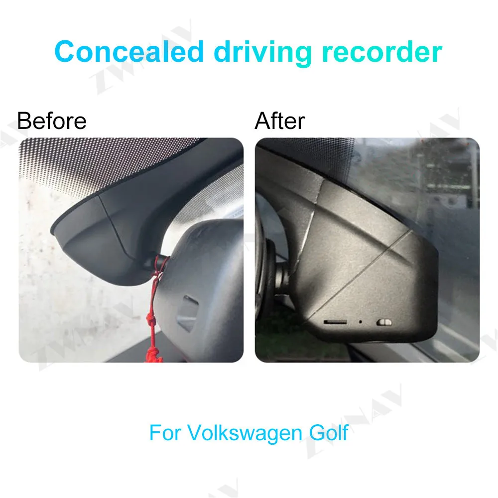 Скрытый HD рекордер для вождения, предназначенный для Volkswagen Golf DX DVR Dash cam Автомобильная фронтальная камера WIfi