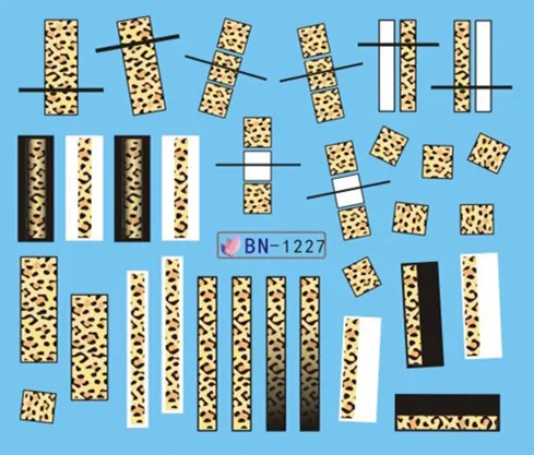 Наклейки для ногтей Водные Наклейки для ногтей тату слайдер леопардовая квадратная наклейка s дизайн украшения Маникюр Pegatina Фольга Обертывания