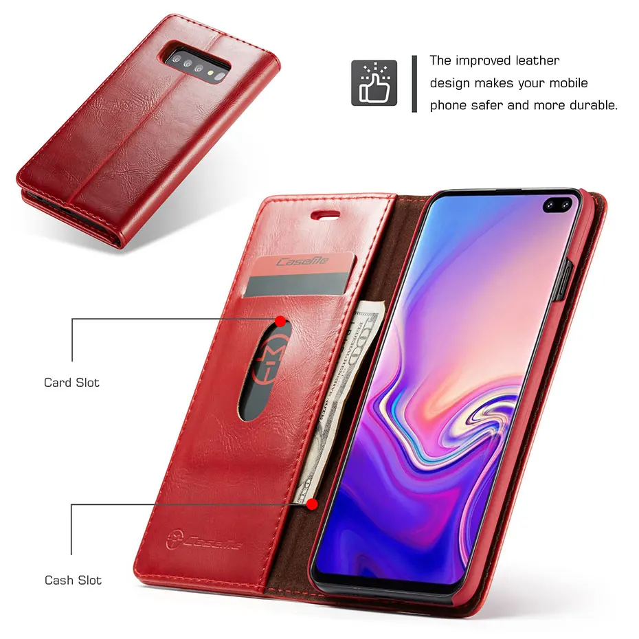 Модный чехол кошелек из искусственной кожи с откидной крышкой для Samsung galaxy S6 S7 S8 S9