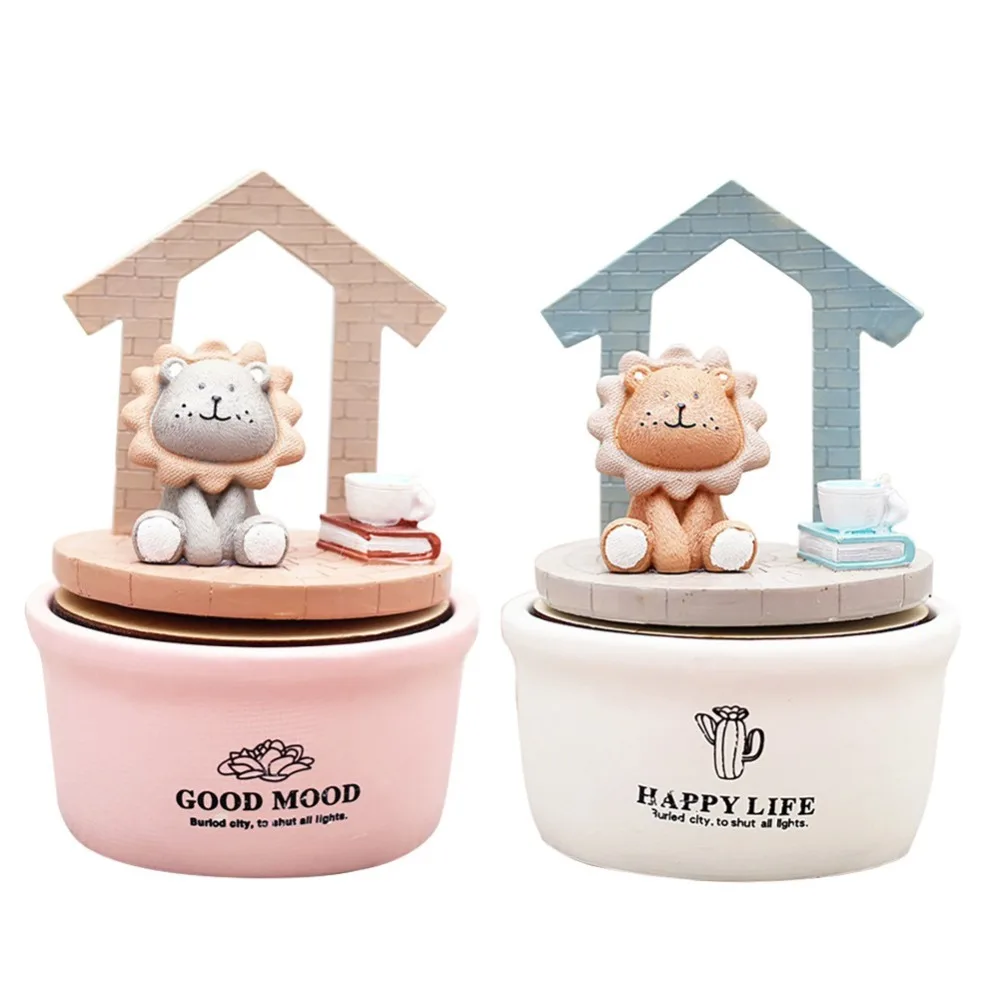 Decoration Creative Gift Zakka Cartoon Sprouting Sun Lion Music Bell Rotating Music Box