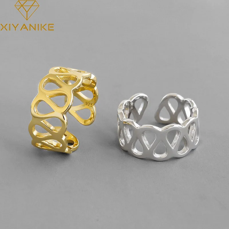 Anillo De Mujer Plata De Ley 925 Nbsameng - Diseño Abierto Apilable, Tamaño Ajustable, Con Embalaje De Regalo