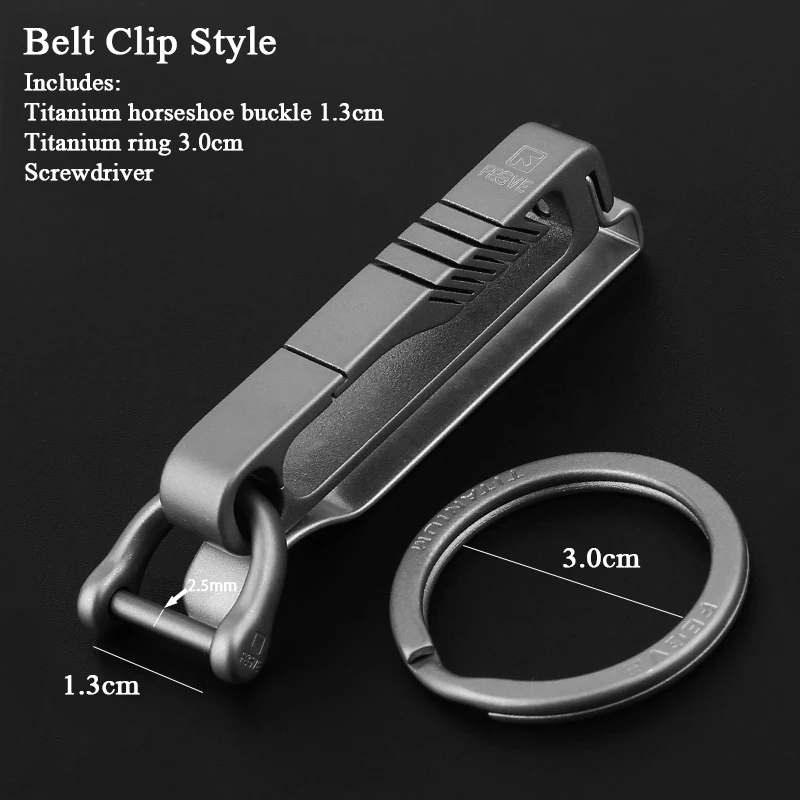 Ti Belt Clip-Ti13 Jobon роскошный титановый ремень автомобильный брелок креативный ультра легкий EDC поясной подвесной брелок с кольцом Держатель Брелок пряжка лучший подарок - Цвет: Ti Belt Clip-Ti13