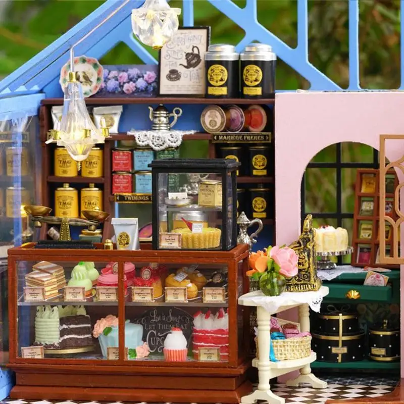 1 Набор DIY деревянный кукольный домик Миниатюрный Кукольный дом мебель набор музыкальная игрушка со светодиодом для детей Взрослый день рождения фестиваль подарок игрушка веселье