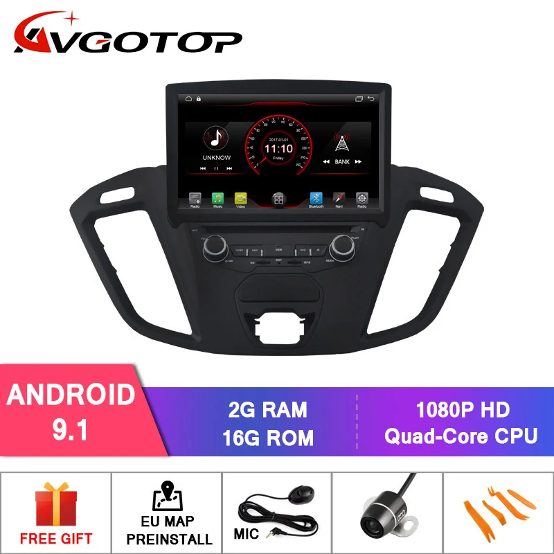 Perfect AVGOTOP Android 9 WINCE Bluetooth GPS Car Radio DVD Player for FORD TOURNEO 2G 16G MP3 MP4 Vehicle Multimedia 0 Perfect AVGOTOP Android 9 WINCE Bluetooth GPS Car Radio DVD Player for FORD TOURNEO 2G 16G MP3 MP4 Vehicle Multimedia 0