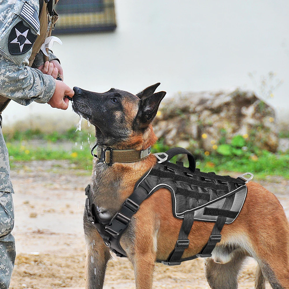 

Military Tactical Dog Harness Strong Nylon Dogs Molle Vest Harnesses Vest German Shepherd Large Dogs Pet Training Products