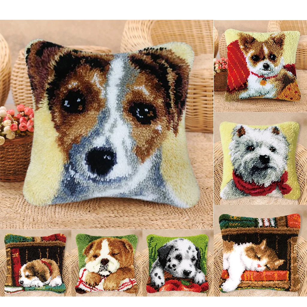 kesoto Latch Hook Kit for Adults Rug Craft Needle Carpet Embroidery Gift Christmas Dog