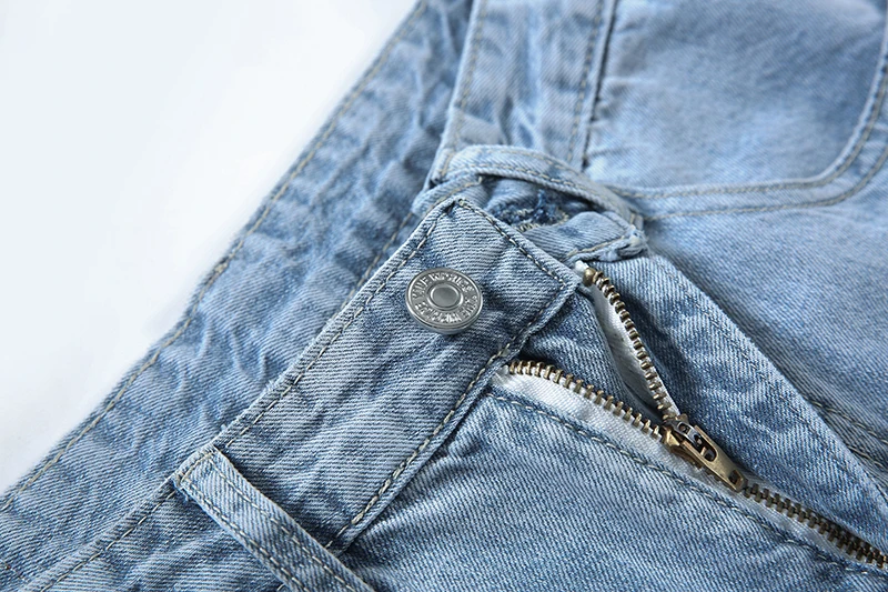 Wide Leg Jeans Women High Street Fashion Denim Blue Trousers Full Length Simple Loose Straight Pants Ladies Casual Trousers
