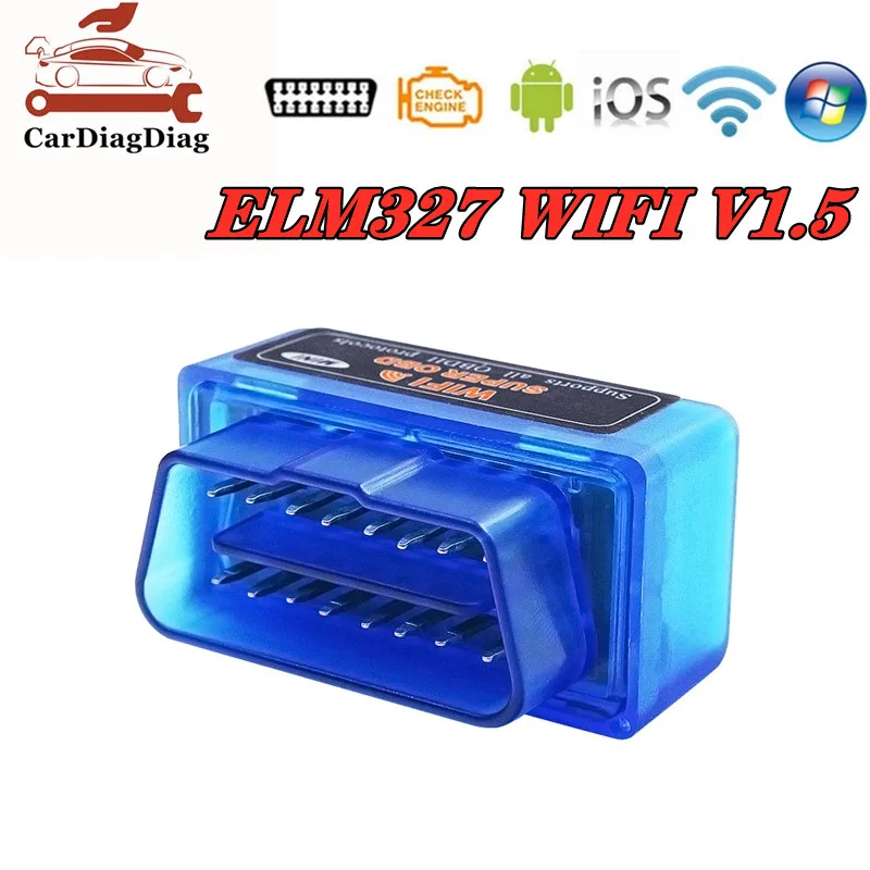 Считыватель кодов ScanTool ELM327 с поддержкой Wi-Fi V1.5 16-контактный интерфейс OBD2 для iOS