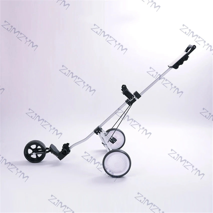 ZH-T019 Manual High Quality Foldable Golf Ball Bag Pull Cart Folding Aluminum Golf Trolley Supplies With Three Black Wheels