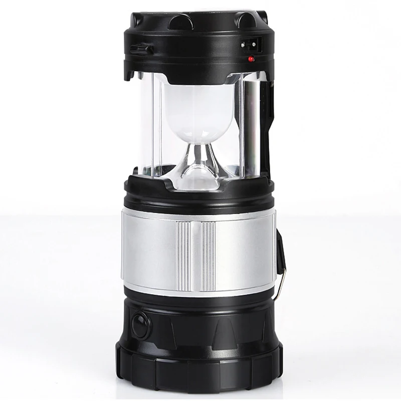 

ABZB-Us Plug Portable Lantern Led Solar Powered Camping Tent Light Outdoor Collapsible Lamp Rechargeable Flashlight Torch For Ca