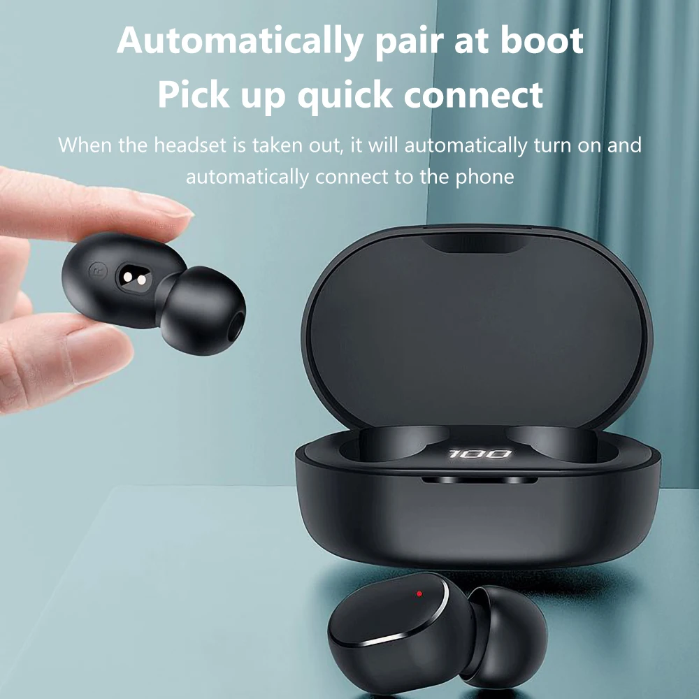 Наушники вкладыши TWS Bluetooth наушники IPX5 Водонепроницаемый светодиодный Дисплей