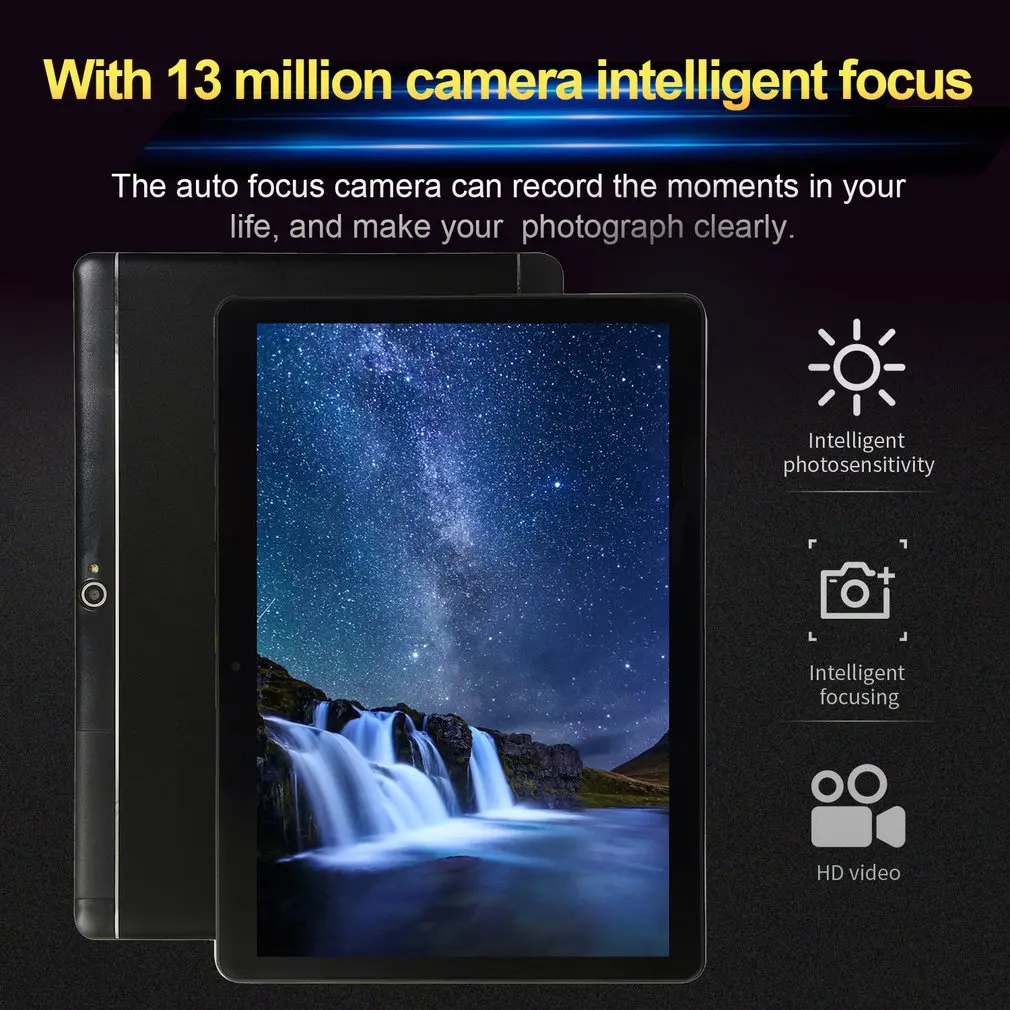 

10.1 Inch Android 6.0 Quad-core Round Hole Tablet PC 6+128GB Dual SIM Card Slots 3G Phone Call