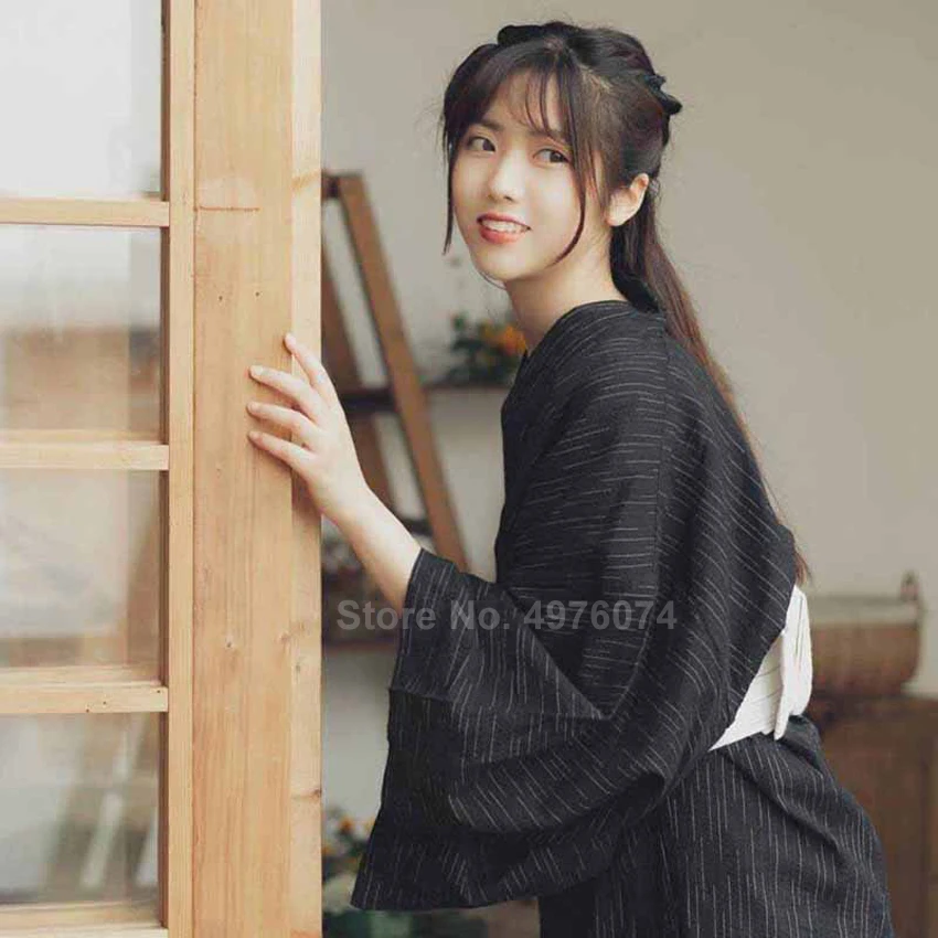 Traditional Japanese Women Kimono Dress Spa Sauna Bathrobe Yuakata with Belt Loose Plus Size Gown japanese kimono