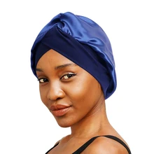

Muslim Stretchy Band Satin Turban For Hair Women Head Scarf Lady Elastic Sleeping Caps Chemo Hat Beanie Cover Headwear