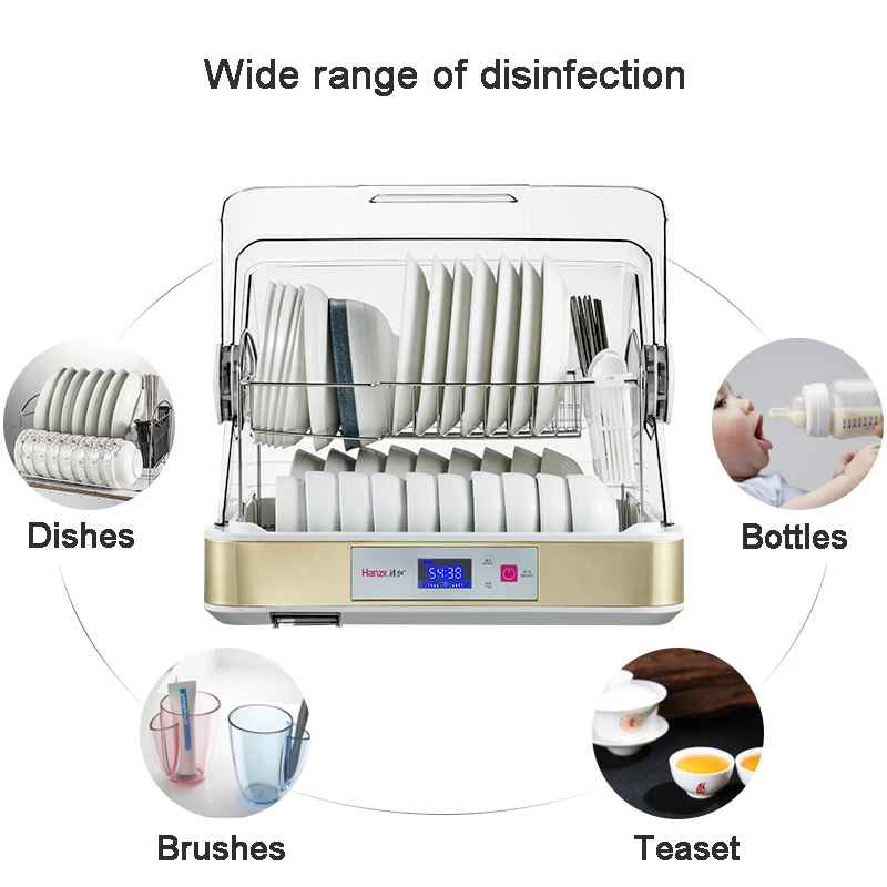 28L/45L шкаф для дезинфекции анион УФ стерилизатор ЖК-дисплей Бытовая маленькая посуда шкаф для хранения электронная сушилка для посуды