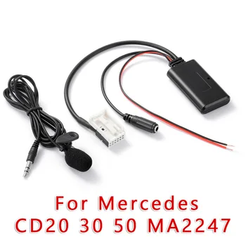 

Audio 1x Adapter Aux MIC Cable W/ Microphone For Mercedes W203 W209 5-12V Car