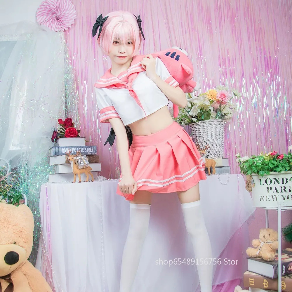 Japanese Anime Fate Apocrypha Astolfo Cosplay Costumes Girls School Uniforms Halloween Christmas Party Sailor Suit Full Sets |