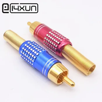

1pcs Pure copper RCA Audio Video Connector Red + Blue Male AV Socket Adapter plugs