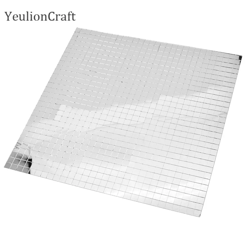 YeulionCraft 30x30 см мини самоклеящаяся квадратная стеклянная зеркальная мозаичная плитка для поделок на стену ручной работы, украшения для дома