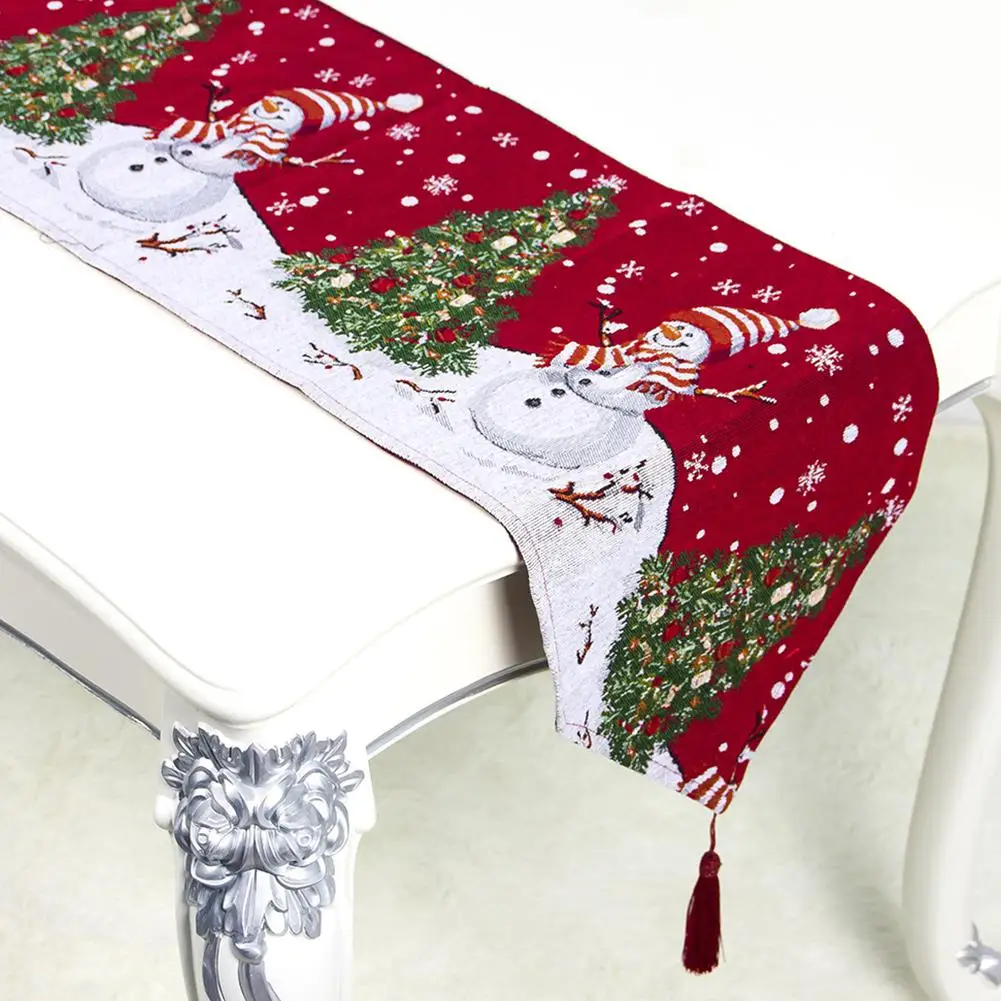 B snowman HobbyLane 180X34 см, Рождественская серия, коврик-дорожка с принтом, для дома, вечерние, для украшения, Рождественский стол, хлопковый, с принтом, Настольный флаг - Цвет: B snowman
