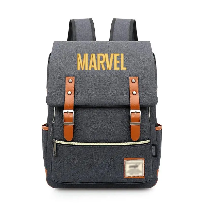 E3 Marvel многоцветные буквы Мстители для мальчиков и девочек Blet портфели для подростков холщовые женские сумки мужской рюкзак с вышивкой - Цвет: E3