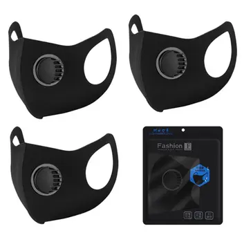 

3Pcs/Set Adult 3D Sponge Protective Mouth Mask Washable Reusable Outdoor Cycling Anti Dust PM2.5 Face Shield Cover with/no