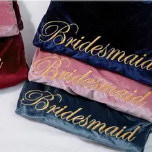 Вышивка для женщин невесты свадебное велюровое кимоно халат платье Весна Осень бархат пижамы теплая ночная одежда домашняя одежда