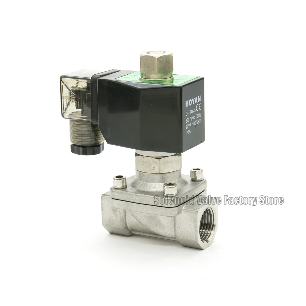 2 Way Normal Close Low Pressure 0-10bar Pneumatic Stainless steel Water Solenoid Valve SPU-25 BSP Port G1&quot Orifice 25mm AC220V |