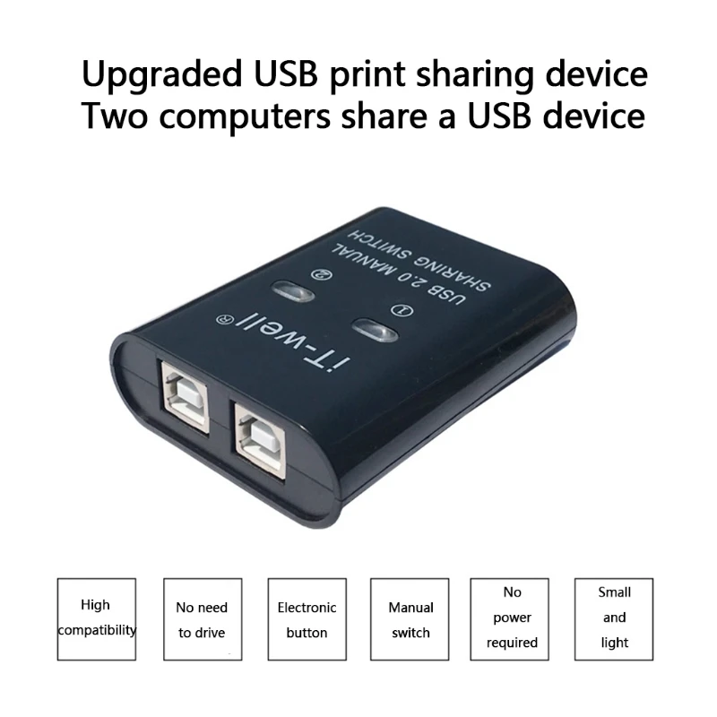 Printer USB Manual Sharing Switch Hub 2 in 1 Data Transfer Converter Splitter switcher concentrator sharer Selector KVM Adapter images - 6