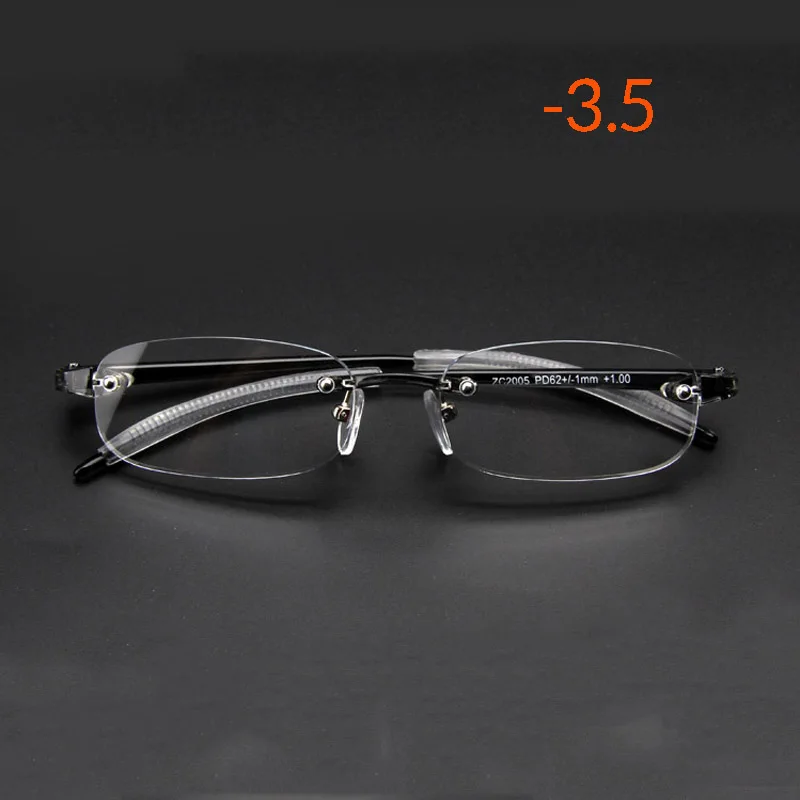 Seemfly сверхлегкие мягкие TR90 бескаркасные очки для близорукости мужские деловые близорукие очки-1,0-1,5-2,0-2,5-3,0-3,5-4,0 - Цвет оправы: myopia -3.5