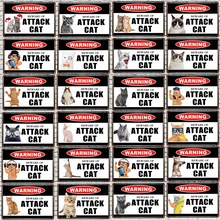 Предупреждение знак Остерегайтесь атаки кошка декоративные потертый шик металлическая жестяная вывеска стены бар дома арт Pet Shop ремесленный декоративный 30X20 см DU-4723A