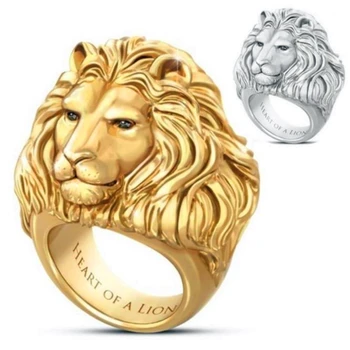 

Loredana For Men Fashion Features Dense Long-Haired Lion Head Metal Ring Animal Pattern Alloy Ring As A Gift For Men And Women