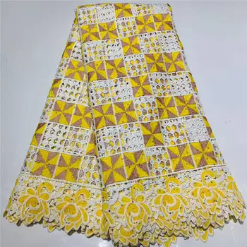 

6 Color African Lace Fabric High Quality French Net Embroidery Tulle Lace Nigerian Stones / Bead Fabric For Wedding Party Dress