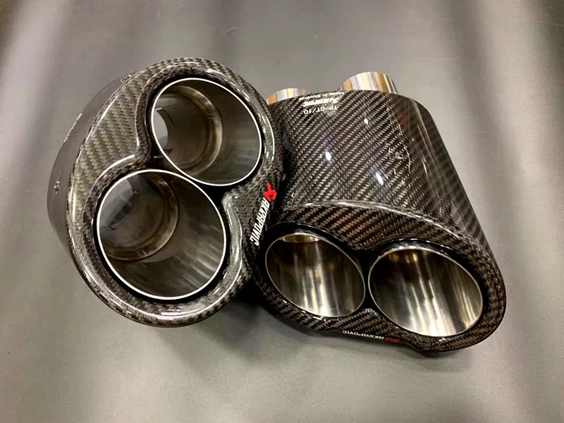 1 Pair Auto modified carbon fiber Exhaust Muffler Diffuser End Pipes Applicable to A u d i S3 S4 S5 S6 S7 RS4 RS5 RS6 RS7