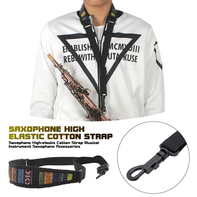 

Adjustable Neck Strap Saxophone Strap Padded Black Cloth Sachs Strap Soft Stylish Accessories Padding Shoulder Straps Music
