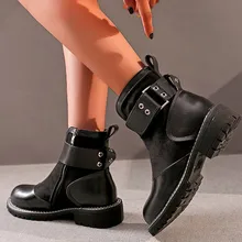 Модные кроссовки; женские ботильоны; Сезон Зима; обувь с пряжкой и пряжкой на платформе в стиле панк; ботинки с заклепками; прогулочная обувь; повседневная женская обувь