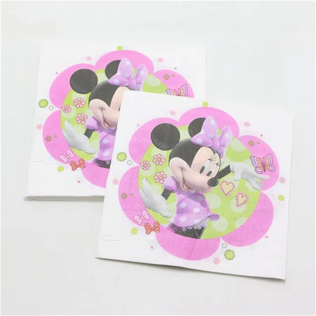 180*108 cm 1pc Minnie Mouse Theme Table Cloth for Kids Happy Birthday Party Decoration Table Cover Event Party Supplies 20pcs Napkins