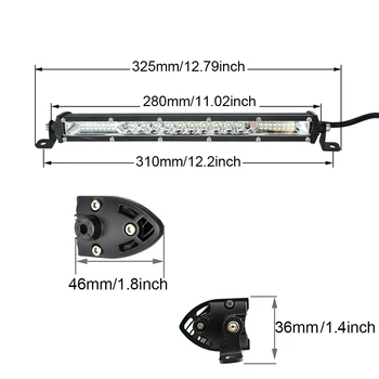 

ECAHAYAKU 1 pcs LED 11 Inch 78W for car Mid net and gap between luggage rack and roof top Spot/Flood Beam for Off-road Pickup