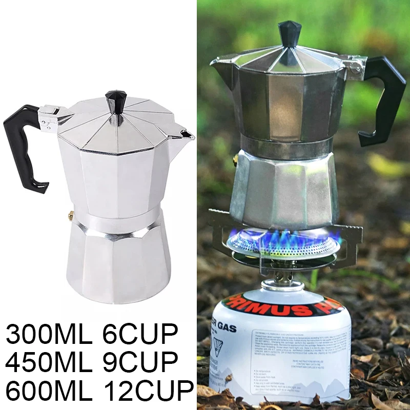 Нержавеющая сталь Moka эспрессо Кофе заварочный чайник кофеварка плите 6/9/12 чашек