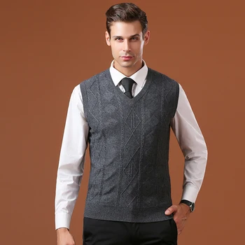 

Mens Knit Vest Wool Sweater Pullover Sleeveless Tops V Neck Basic Fashion Business Casual Smart BO21142211