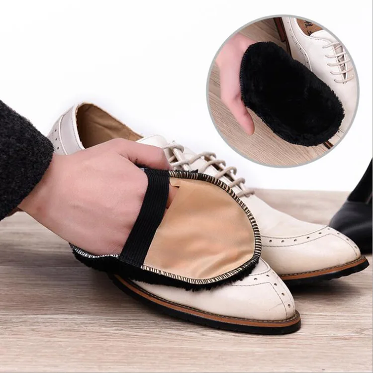 1pc Portable Imitation Wool Cloth Shoes Polisher Soft Brush Shoe Cleaning Cleaner Glove Leather Furniture Shoes Care Plush Brush