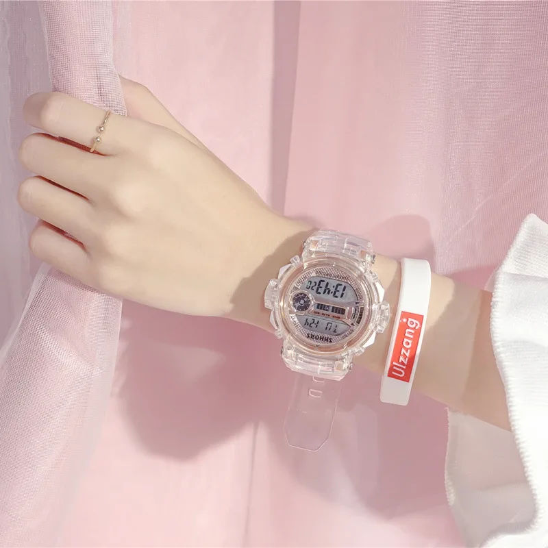 

Unicorn INS Super Fire Electronic Watch GIRL'S Cute Waterproof Students Simple Korean-style Ulzzang Transparent Watch Strap