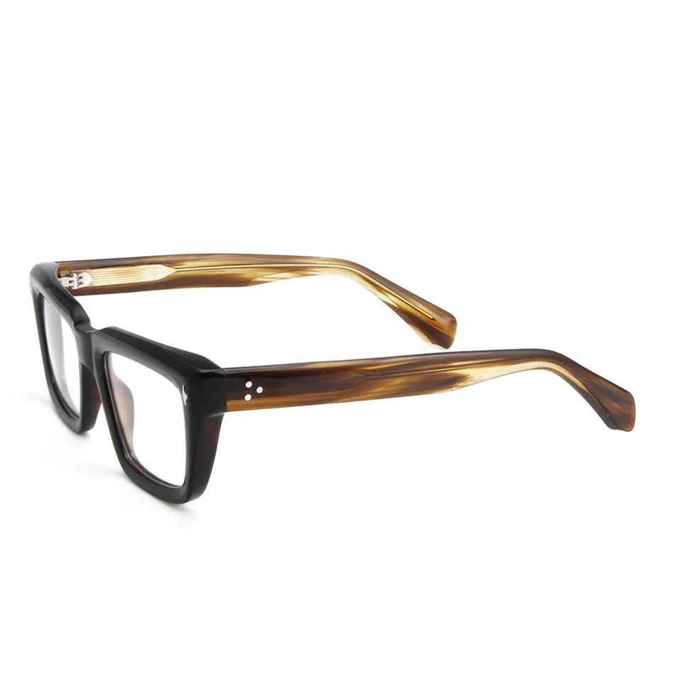 Wysokiej jakościowy duży kwadrat okulary optyczne rama dla mężczyzn grube okulary z acetatu marka projektant Vintage rama przezroczyste soczewki