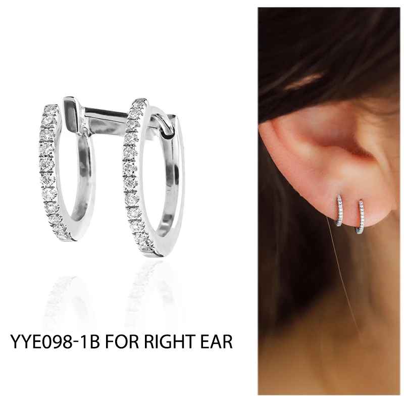 RIGHT SILVER EARRING Moonmory Мода 925 Стерлинговое серебро один тройной чудо левый и правый обручи с ушками манжета серьги женские круглые ювелирные изделия - Окраска металла: RIGHT SILVER EARRING