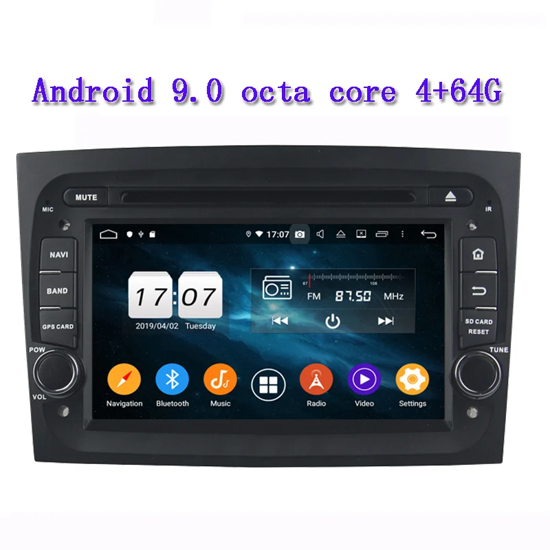 4 ГБ ОЗУ 64 Гб ПЗУ Android 9,0 Автомобильный gps плеер для fiat DOBLO аудио стерео Авто радио wifi USB DSP bluetooth