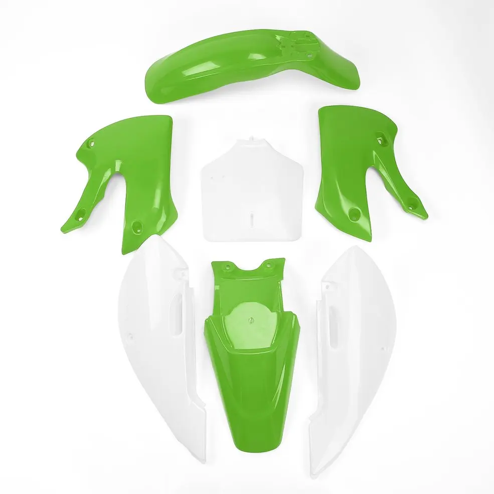 Внедорожные мотоциклетные пластиковые внешние части подходят для Kawasaki KLX110 KX65 передние и задние крылья 2 кожухи 2 боковые панели