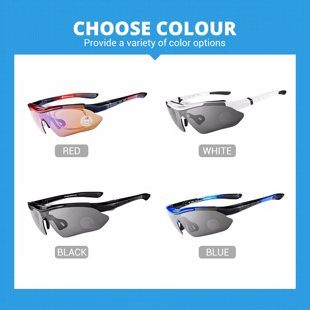 Polarized Cycling Glasses Cycling Sunglasses Outdoor Sport Road Bike MTB Men's Glasses TR90 Goggles Eyewear 5 Lens