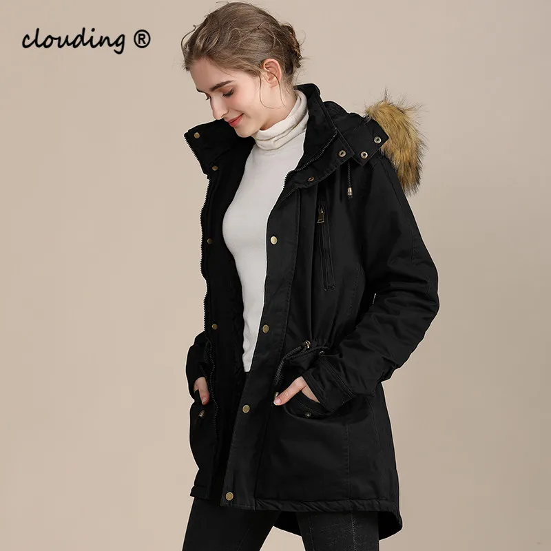

Pai Overcome Women's Winter 2020 New Washed Cotton Padded Clothes Women's Slim Medium Long Coat Cotton Padded Clothes