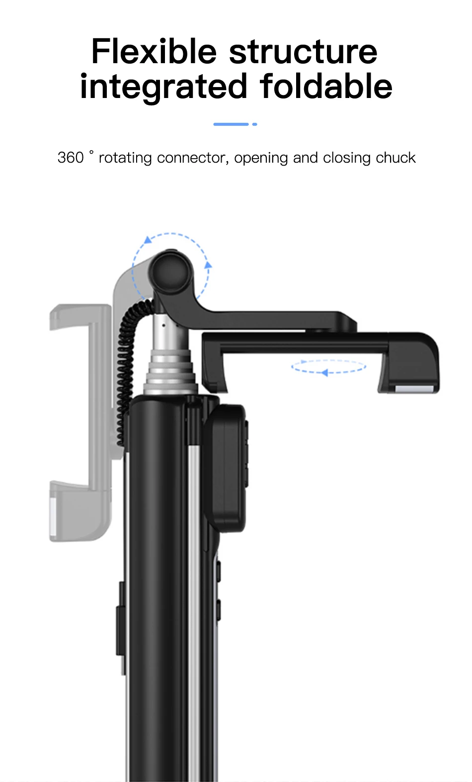 Benks New Wireless Bluetooth Selfie Stick Tripod Extendable With Shutter Button Remote Control Universal For iPhone 11 XR Xiaomi (12)