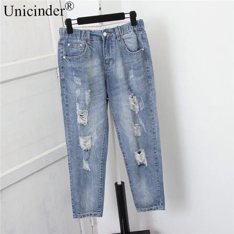 

Unicinder 2021 New Jeans Plus Size Women's Loose Harem Pants Radish Pants Full Length Elastic Waist 5xl Plus Size for Women#9115